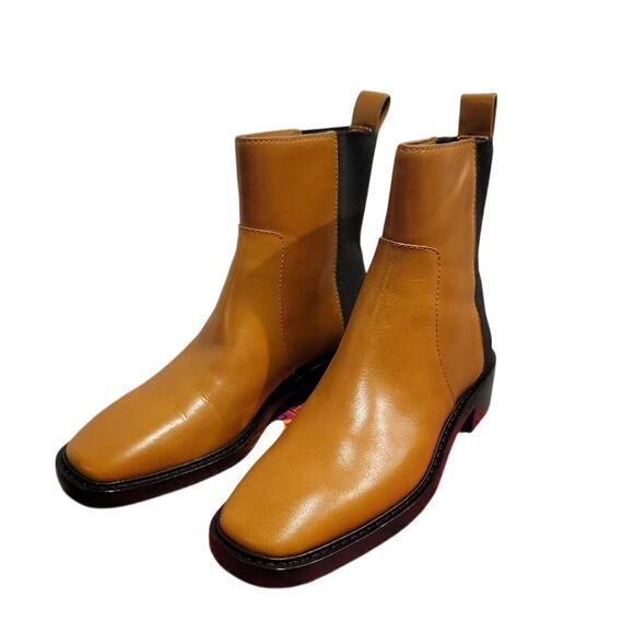 NEW Tory Burch Chelsea Ankle Boots Sz 8 Leather Slip On Camel Brown Comfort - Picture 1 of 12